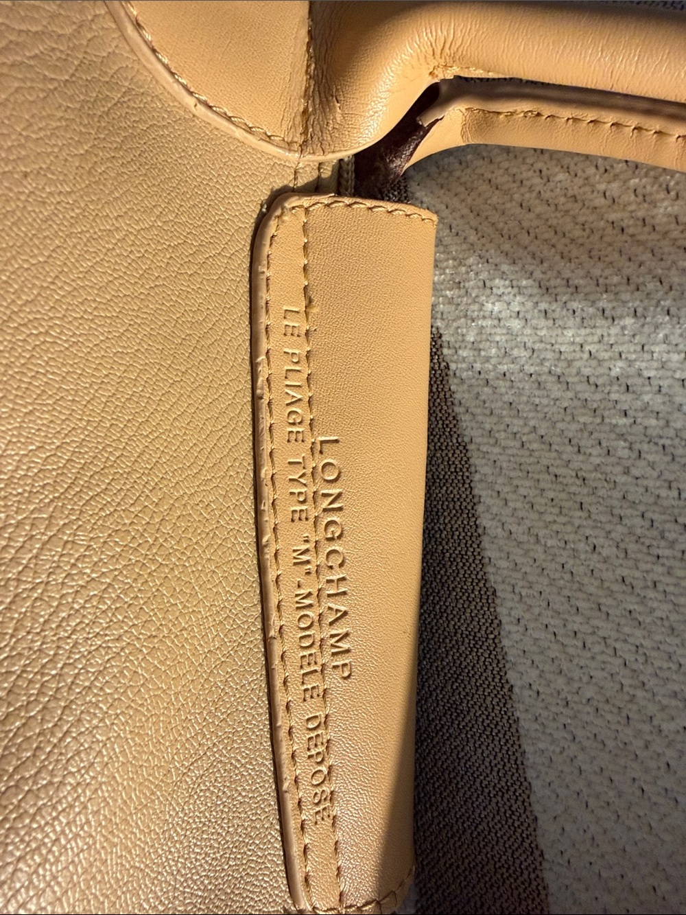 Longchamp Tan Leather Tote with Top Handles - Picture 5 of 8